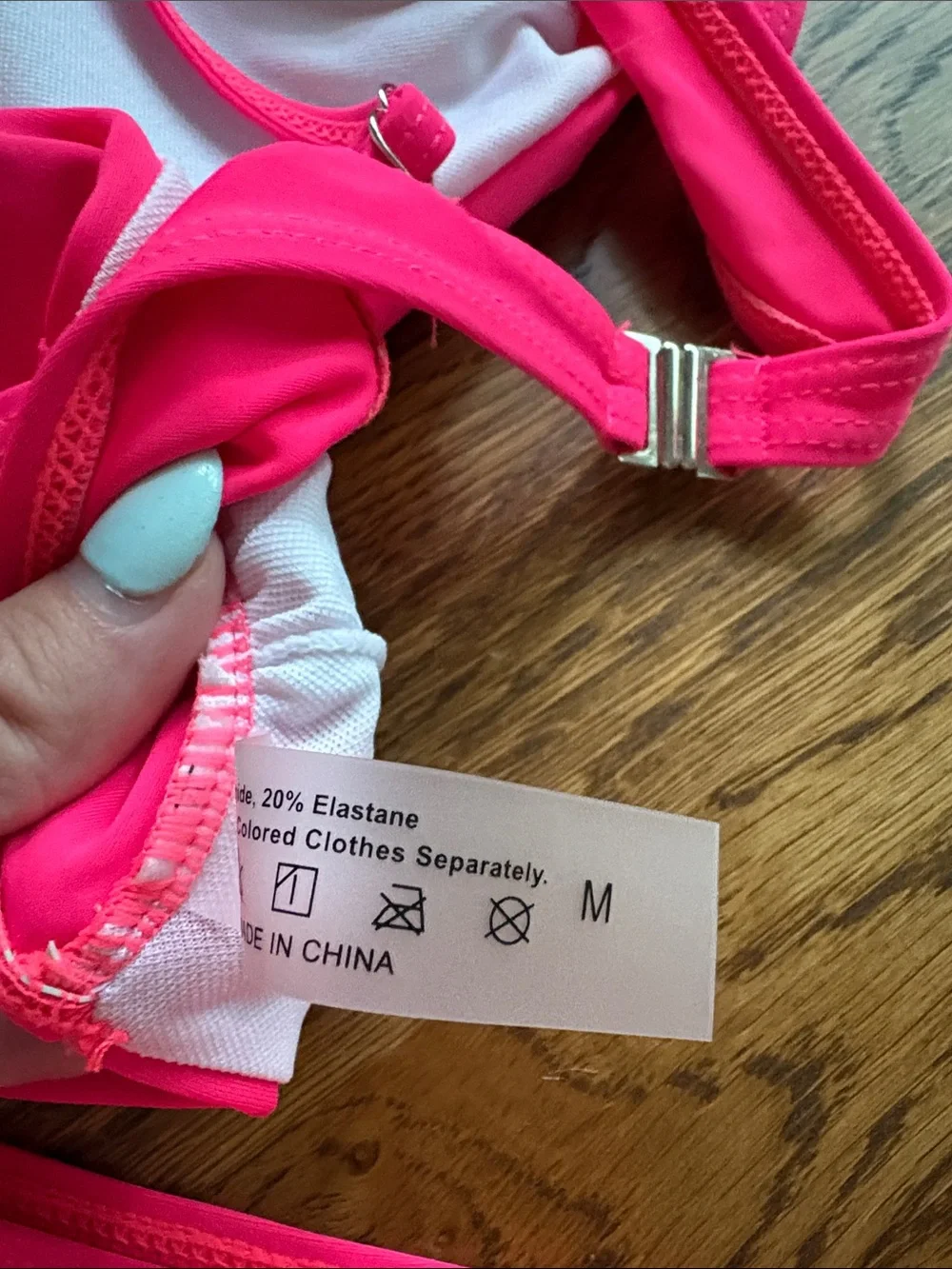 SHEIN Hot Pink One-Shoulder Bikini Set